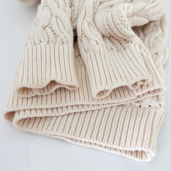 FRAME Sofia Ruffle Cable Knit chunky Sweater off white size Small - Picture 10 of 16